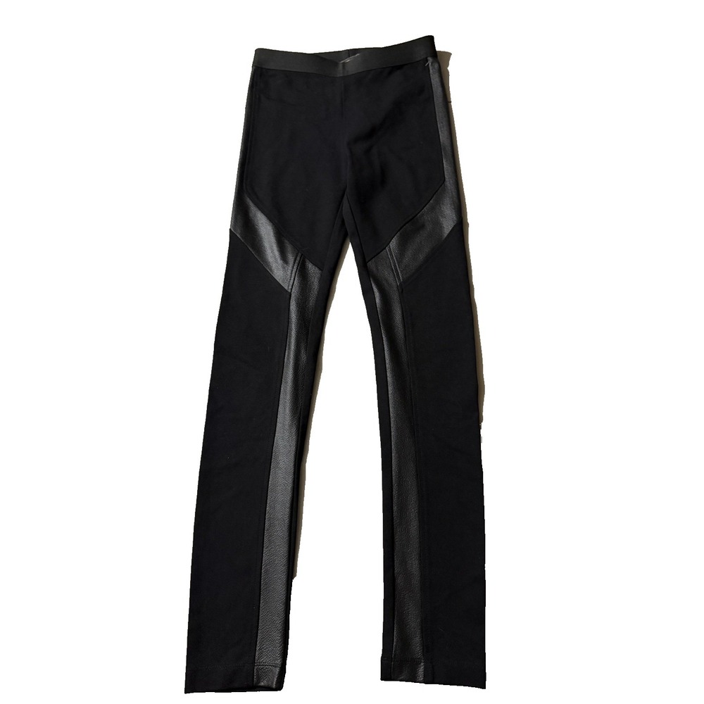 BCBG Maxazaria Women's Size Small Black Faux Leather Lined Leggings